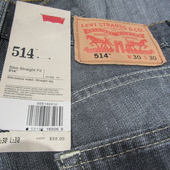 ⚜HP⚜ NEW Levi's 514 Slim Straight Fit Jeans - Picture 5 of 6